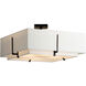 Exos 4 Light 24.6 inch Black Semi-Flush Ceiling Light in Natural Anna, Large