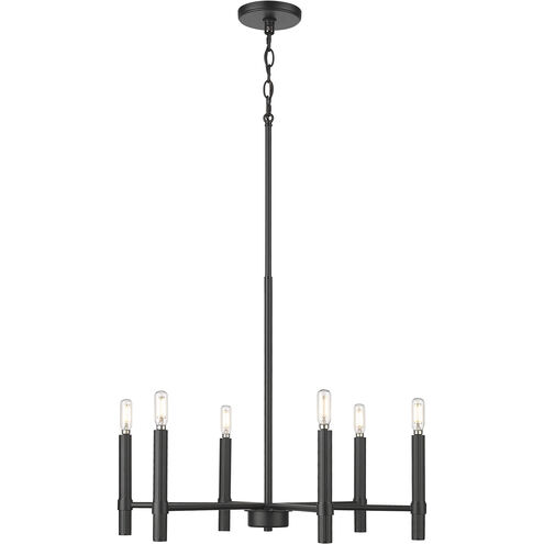 Skyva 6 Light 24.25 inch Matte Black Chandelier Ceiling Light