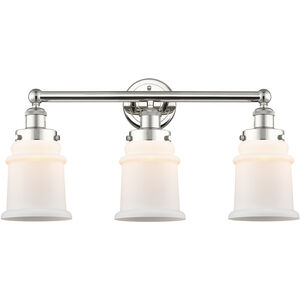 Canton 3 Light 24 inch Polished Nickel and Matte White Bath Vanity Light Wall Light