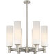 Crown Point 6 Light 24 inch Satin Nickel Chandelier Ceiling Light in Matte White Glass