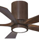 Atlas Irene-5HLK 42 inch Walnut Tone Ceiling Mount Paddle Fan, Flush Mounted
