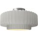 Radiance Collection - Pleated Tier LED 14.5 inch Bisque and Brushed Nickel Semi-Flush Ceiling Light in Dedicated LED, 14.5W x 7.25H, Form+Finish+Function