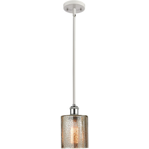 Ballston Cobbleskill LED 5 inch White and Polished Chrome Pendant Ceiling Light in Mercury Glass, Ballston