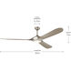 Mylo Weather Plus 80 inch Painted Brushed Nickel with Nickel Blades Ceiling Fan