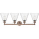 Berkshire 4 Light 35 inch Antique Copper Bath Vanity Light Wall Light in Seedy