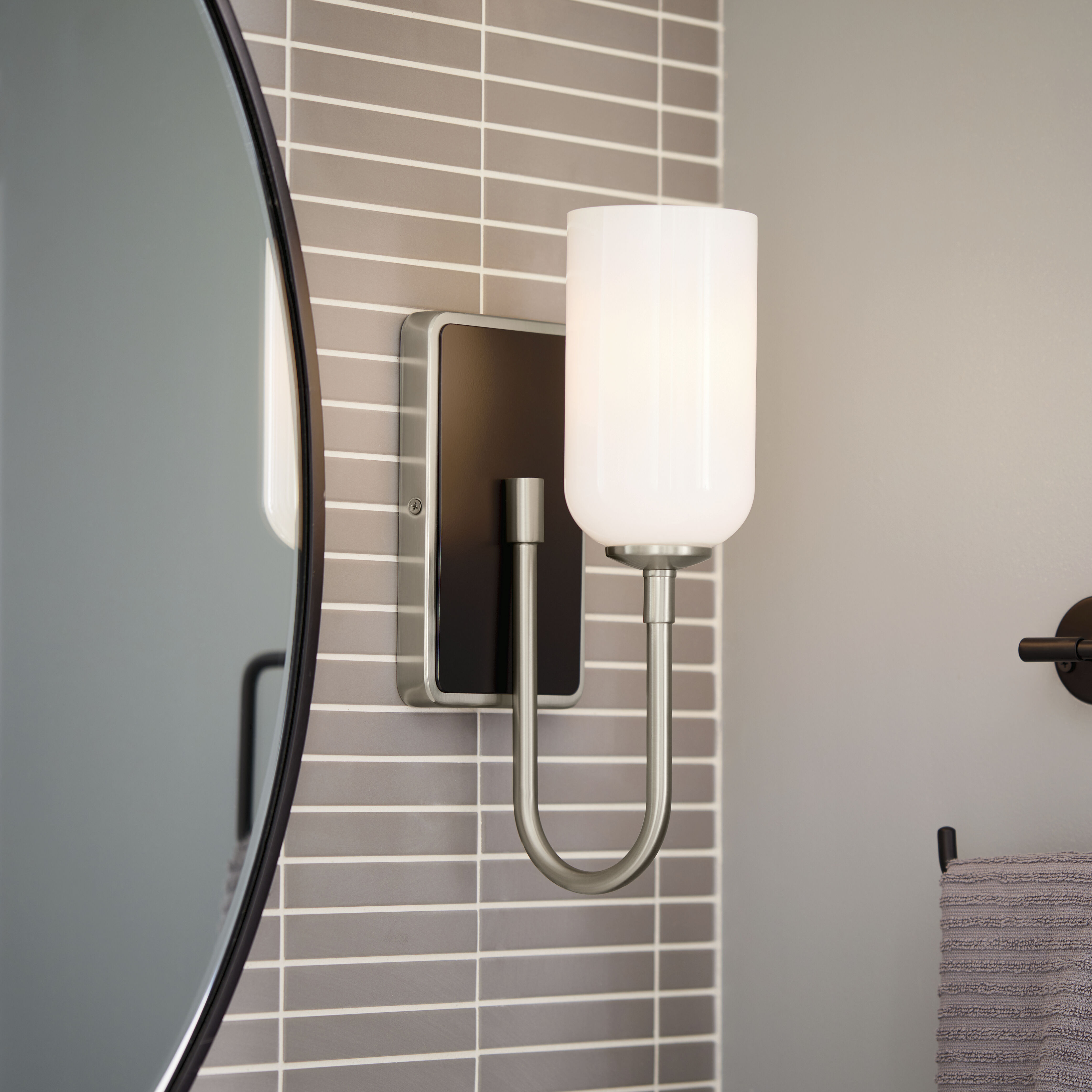 Solia LED 5 inch Brushed Nickel with Black Wall Sconce Wall Light