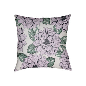 Moody Floral 22 X 22 inch Dark Green and Black Outdoor Throw Pillow