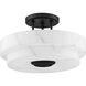 Tosca 3 Light 18 inch Matte Black Semi-Flush Mount Ceiling Light, Design Series
