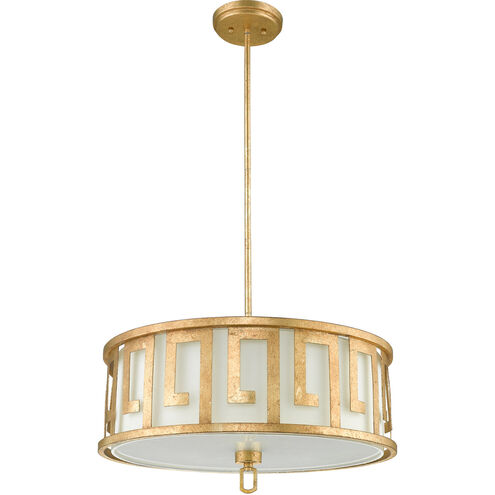 Lemuria 3 Light 22 inch Distressed Gold Pendant Ceiling Light, Gilded Nola