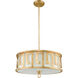 Lemuria 3 Light 22 inch Distressed Gold Pendant Ceiling Light, Gilded Nola