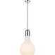 Auralume Amherst LED 11.75 inch Polished Nickel Mini Pendant Ceiling Light in Matte White Glass