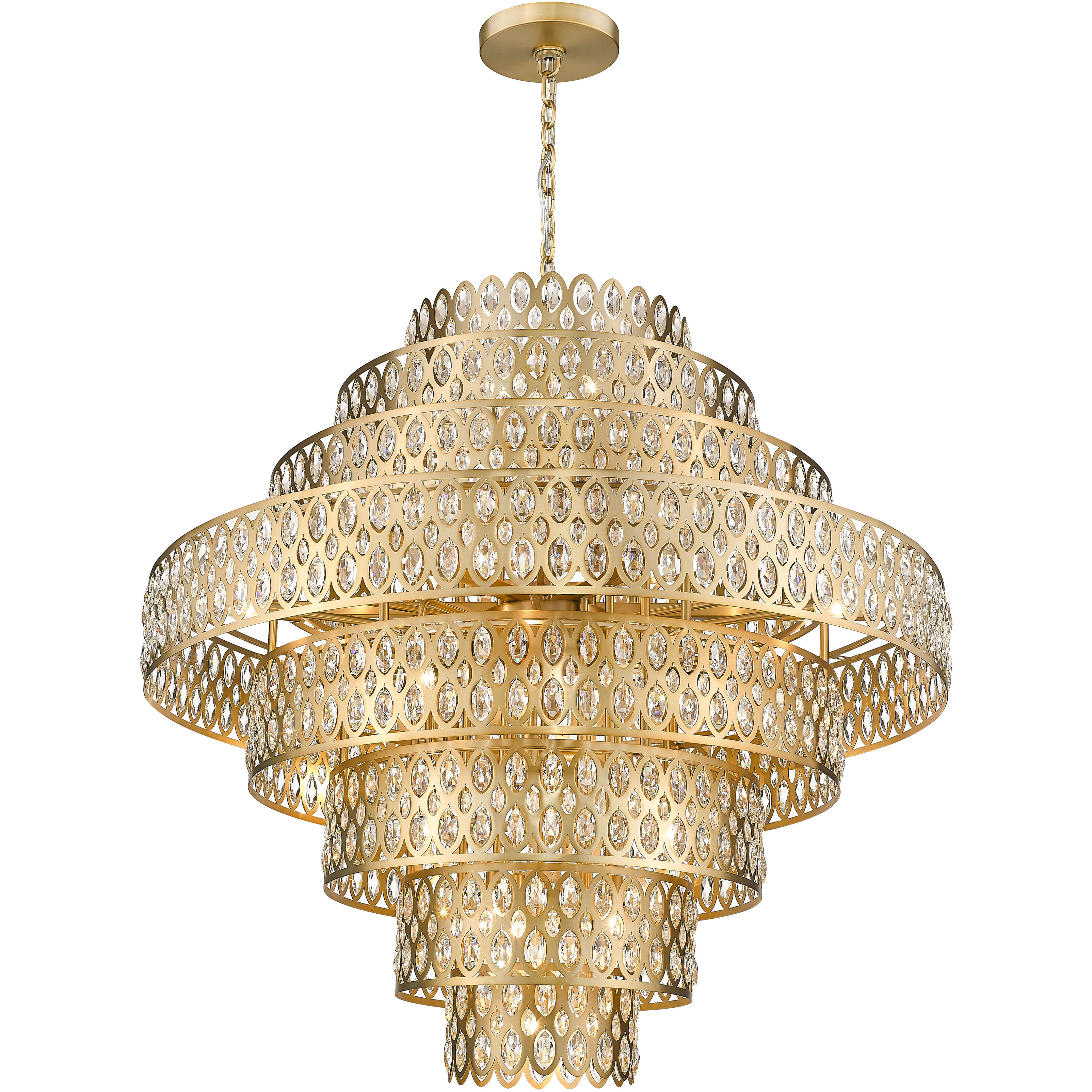 Dealey 25 Light 44.75 inch Heirloom Brass Chandelier Ceiling Light