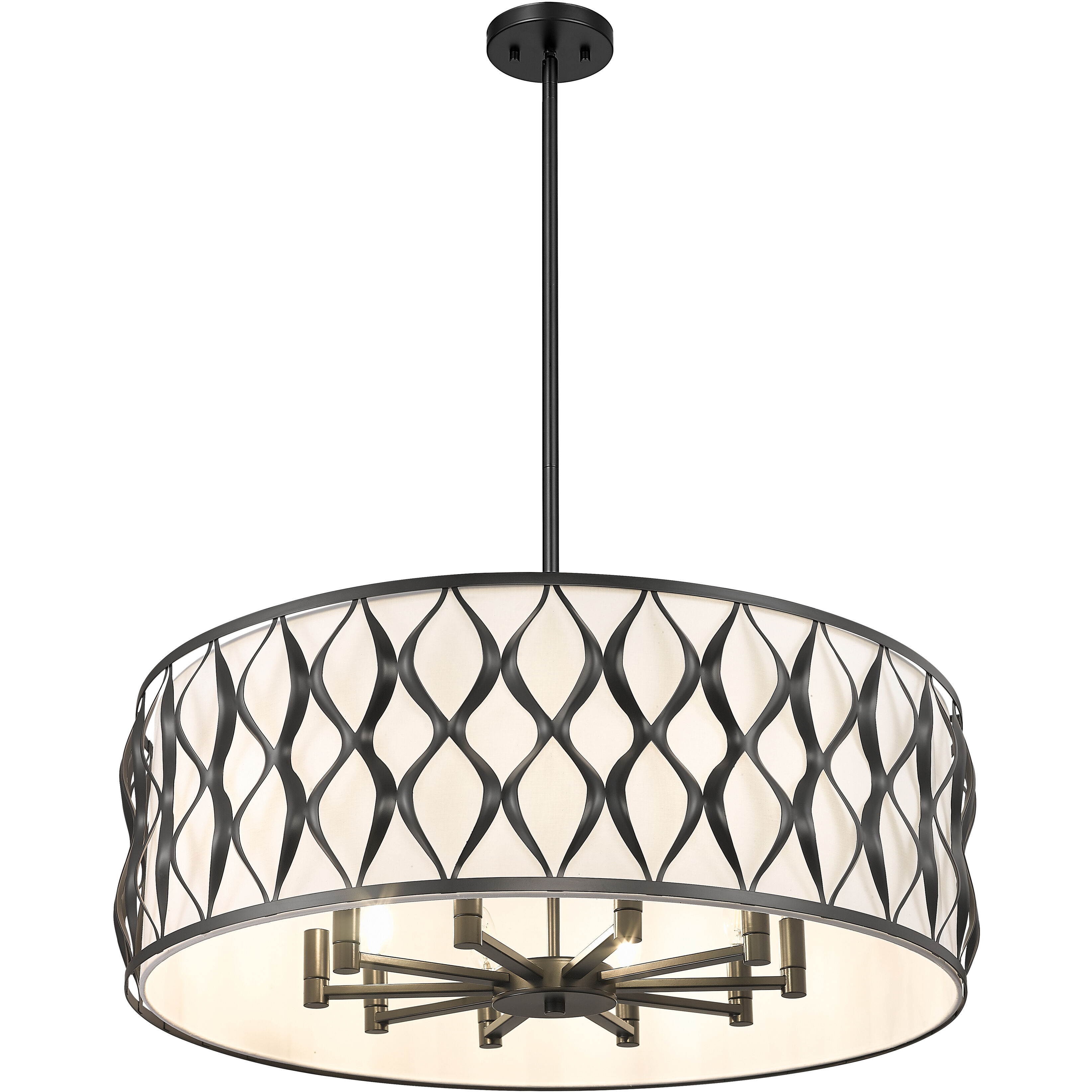 Harden 10 Light 32 inch Matte Black Pendant Ceiling Light