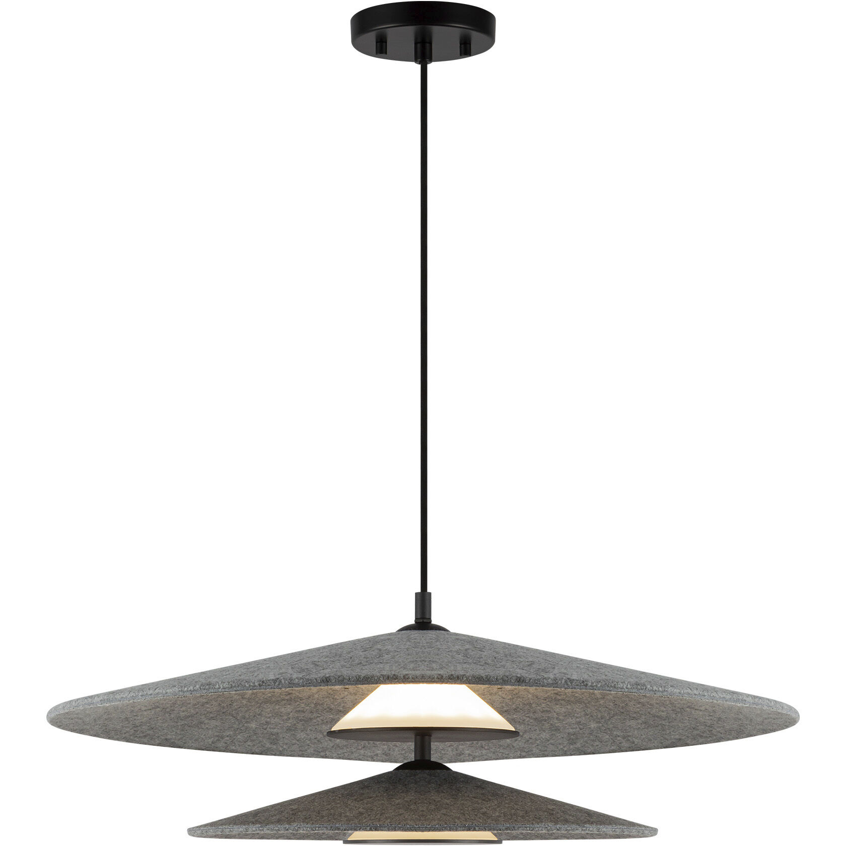 Cruz Pendant Ceiling Light in Felt - Gray, Felt Shade