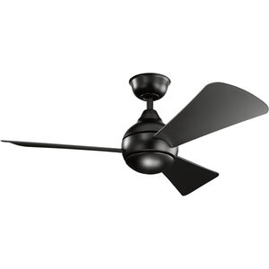 Sola 44 inch Satin Black Ceiling Fan