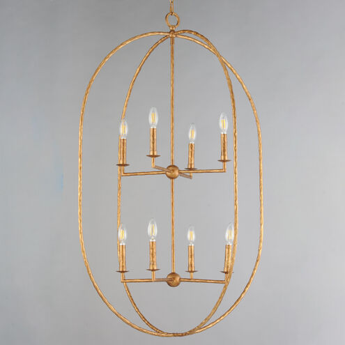 Martel 8 Light 30 inch Etruscan Gold Multi-Light Pendant Ceiling Light