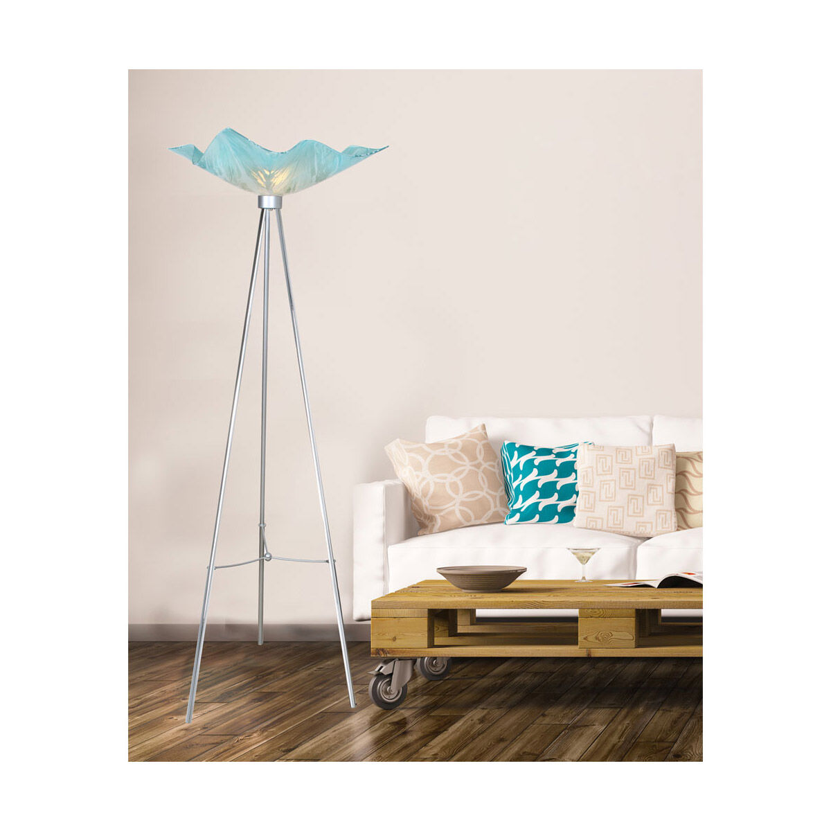 Nautica 72 inch 150 watt Chrome Torchiere Floor Lamp Portable Light, The Way