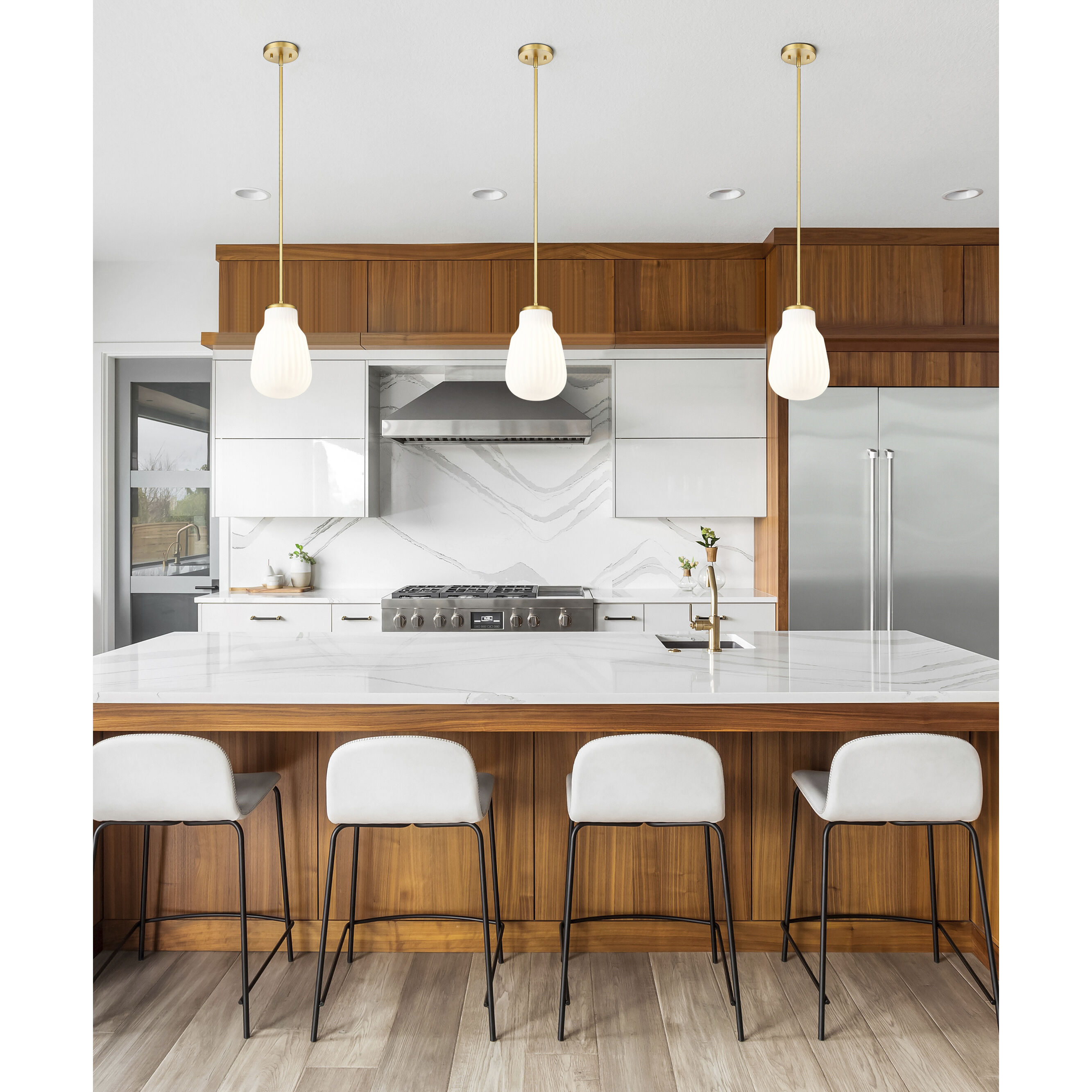 Newbury 1 Light 8 inch Modern Gold Pendant Ceiling Light