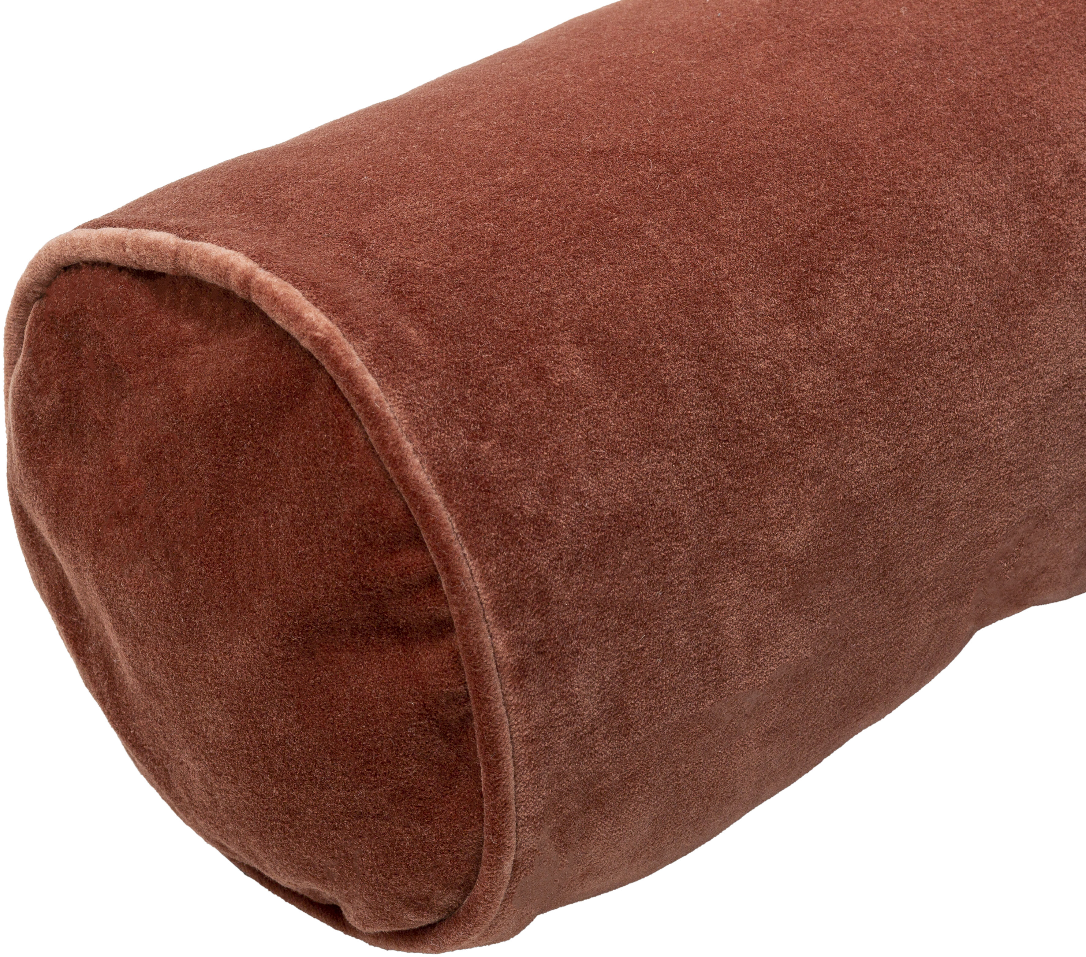 Cotton Velvet 21 inch Brick Red Pillow Kit, Bolster