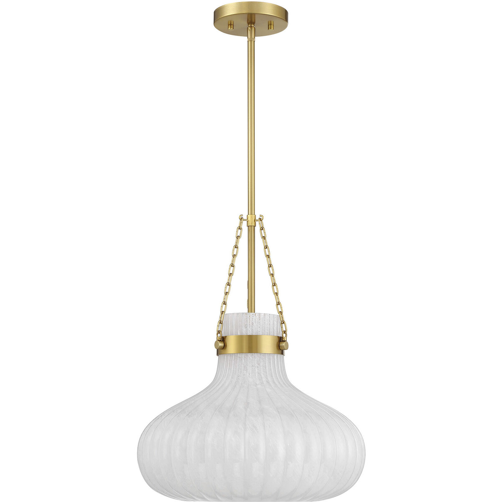Traditional 1 Light 15 inch Natural Brass Pendant Ceiling Light