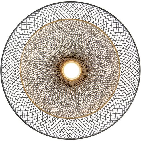 Kenmore LED 6 inch Black Pendant Ceiling Light in Gold