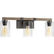Barnes Mill 3 Light 24 inch Antique Bronze Bath Vanity Wall Light