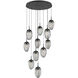 Meteo LED LED Matte Black Chandelier Ceiling Light, Round Multi-Port
