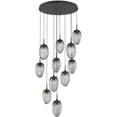 Meteo LED LED Matte Black Chandelier Ceiling Light, Round Multi-Port