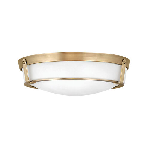 Hathaway LED 21 inch Heritage Brass Flush Mount Ceiling Light in Etched