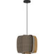Alba LED 15.75 inch Black Pendant Ceiling Light in Grey Oak/Ash, WEP Collection