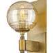 Oberon 2 Light 7 inch Heritage Brass Sconce Wall Light