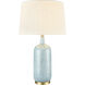 Port Isabel 28 inch 150 watt Blue with Brass Table Lamp Portable Light