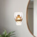 Sutton 5.38 inch Vintage Brass and Clear Glass Bath Vanity Light Wall Light