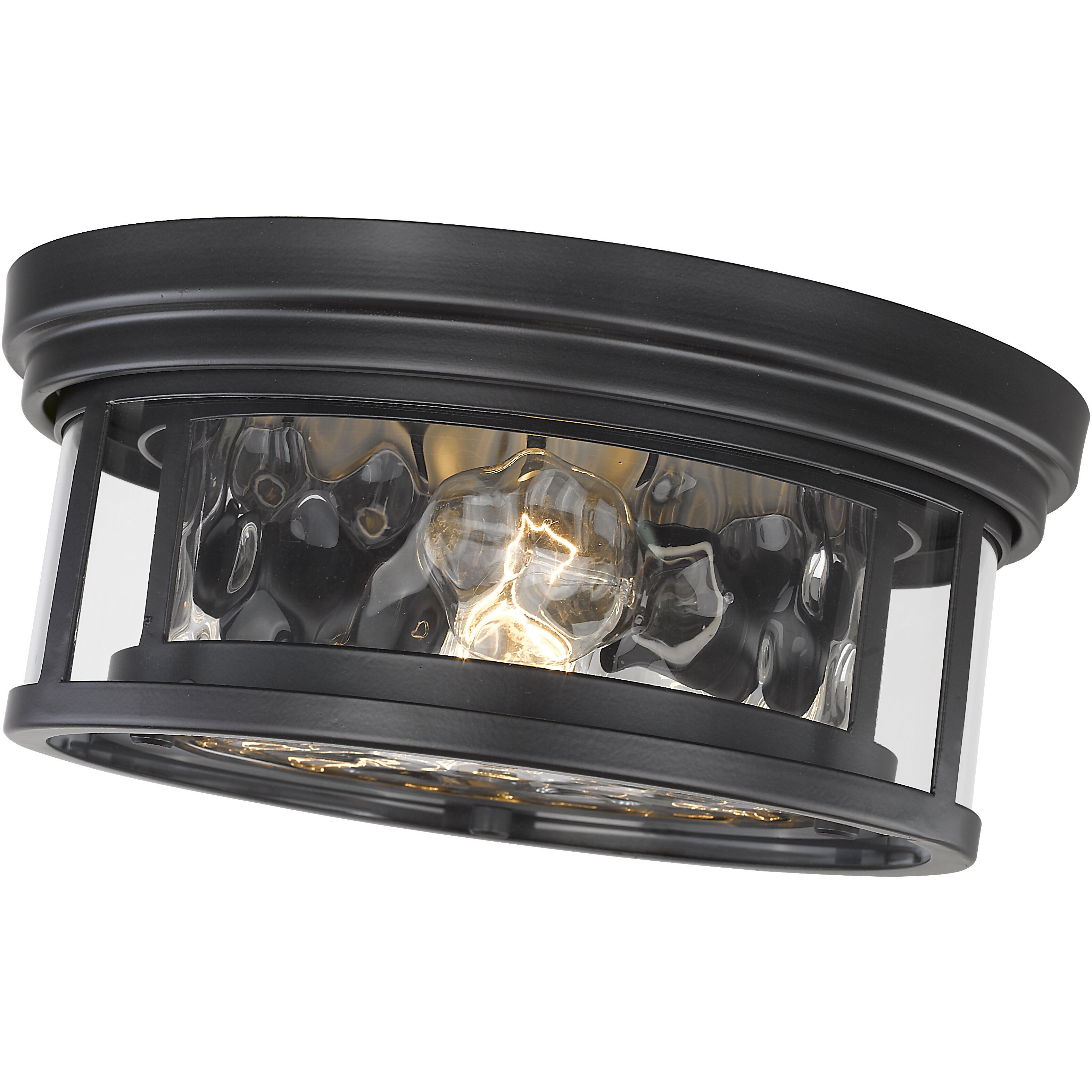 Clarion 2 Light 12 inch Matte Black Flush Mount Ceiling Light