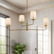 Alora Mood Bridgette 4 Light 29.5 inch Brushed Gold/White Linen Chandelier Ceiling Light in Brushed Gold and White Linen, Linen Shade