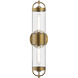 Alora Mood Lancaster 2 Light 3.88 inch Aged Gold Bath Vanity Light Wall Light