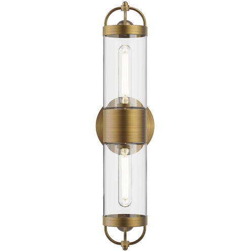 Alora Mood Lancaster 2 Light 3.88 inch Aged Gold Bath Vanity Light Wall Light