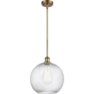 Ballston X-Large Twisted Swirl LED 12 inch Brushed Brass Pendant Ceiling Light, Ballston