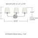 Dawson 3 Light 26 inch Brushed Nickel Vanity Light Wall Light