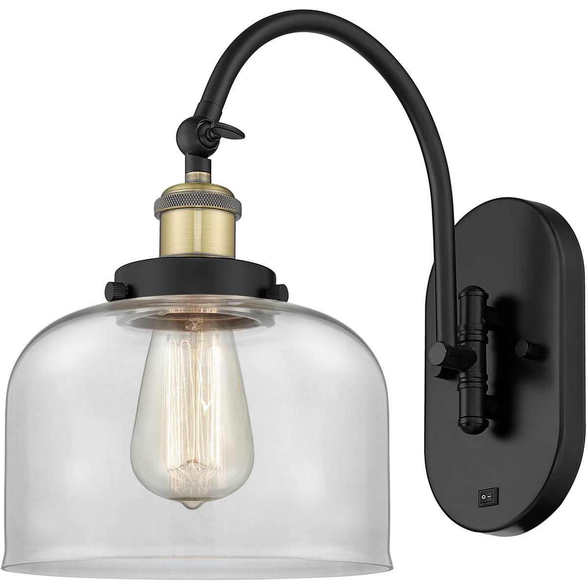 Franklin Restoration Bell 1 Light 8 inch Black Antique Brass Sconce Wall Light