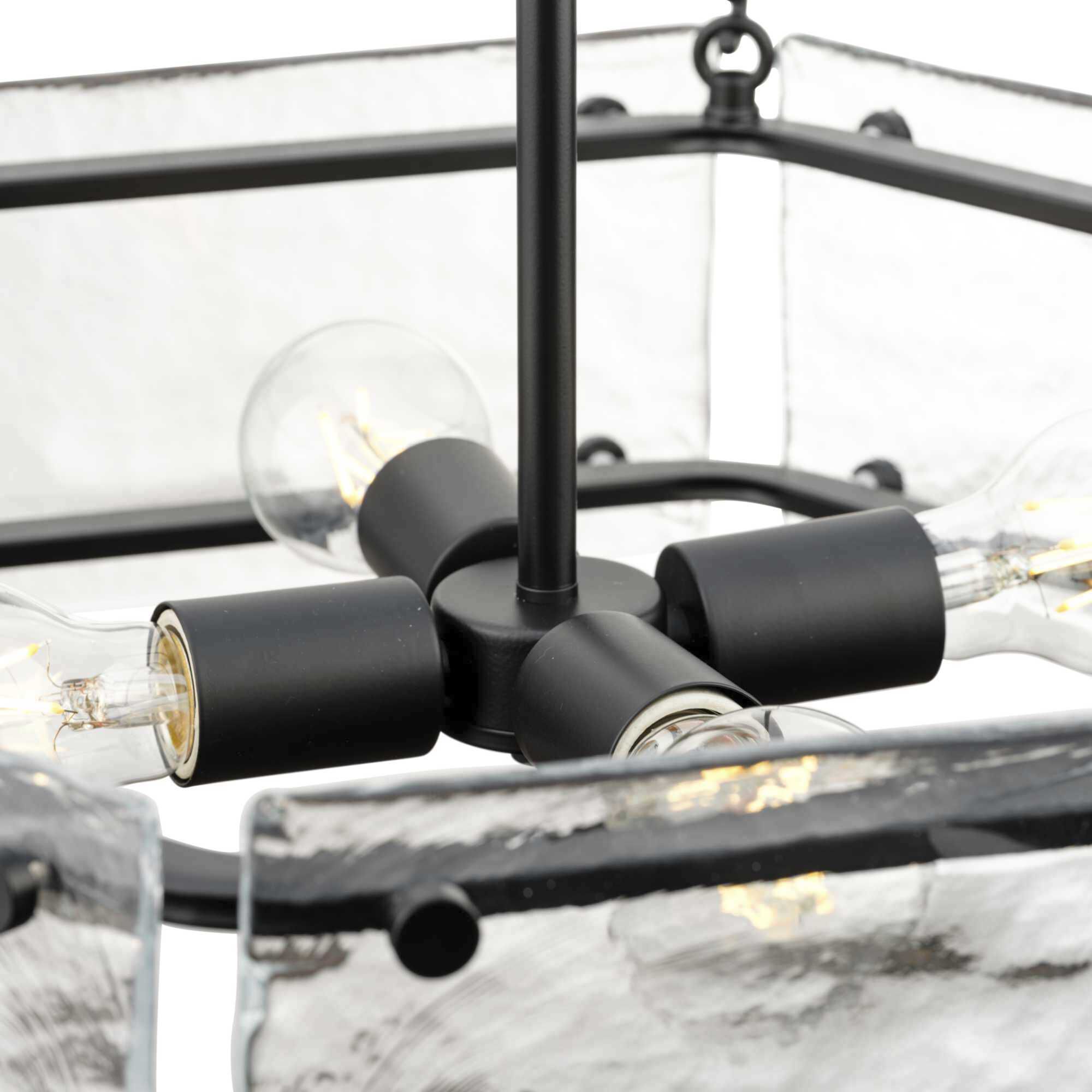 Rivera 4 Light 20.5 inch Matte Black Chandelier Ceiling Light, Design Series