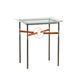 Equus 25.1 X 22 inch Oil Rubbed Bronze and Soft Gold Side Table in Leather Chestnut, Oil Rubbed Bronze/Soft Gold