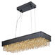Mystic LED 32 inch Bronze Linear Pendant Ceiling Light in Scotch Crystal