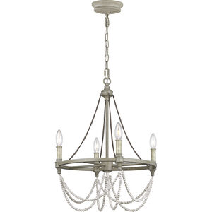 Sean Lavin Beverly 4 Light 18 inch French Washed Oak / Distressed White Wood Chandelier Ceiling Light
