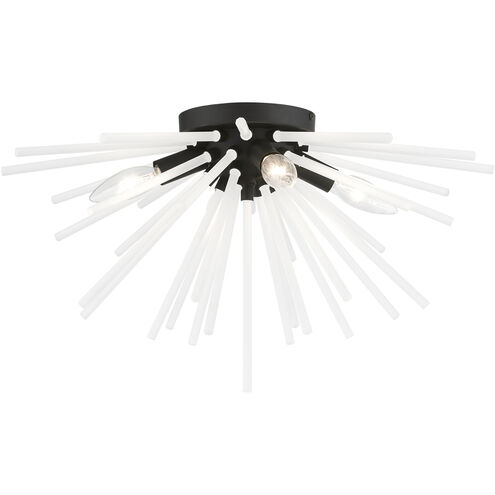 Uptown 4 Light 20 inch Black Flush Mount Ceiling Light