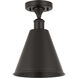 Ballston Cone LED 8 inch Matte Black Semi-Flush Mount Ceiling Light