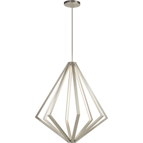 Everest LED 32 inch Satin Nickel Chandelier Ceiling Light, 1 Tier Large