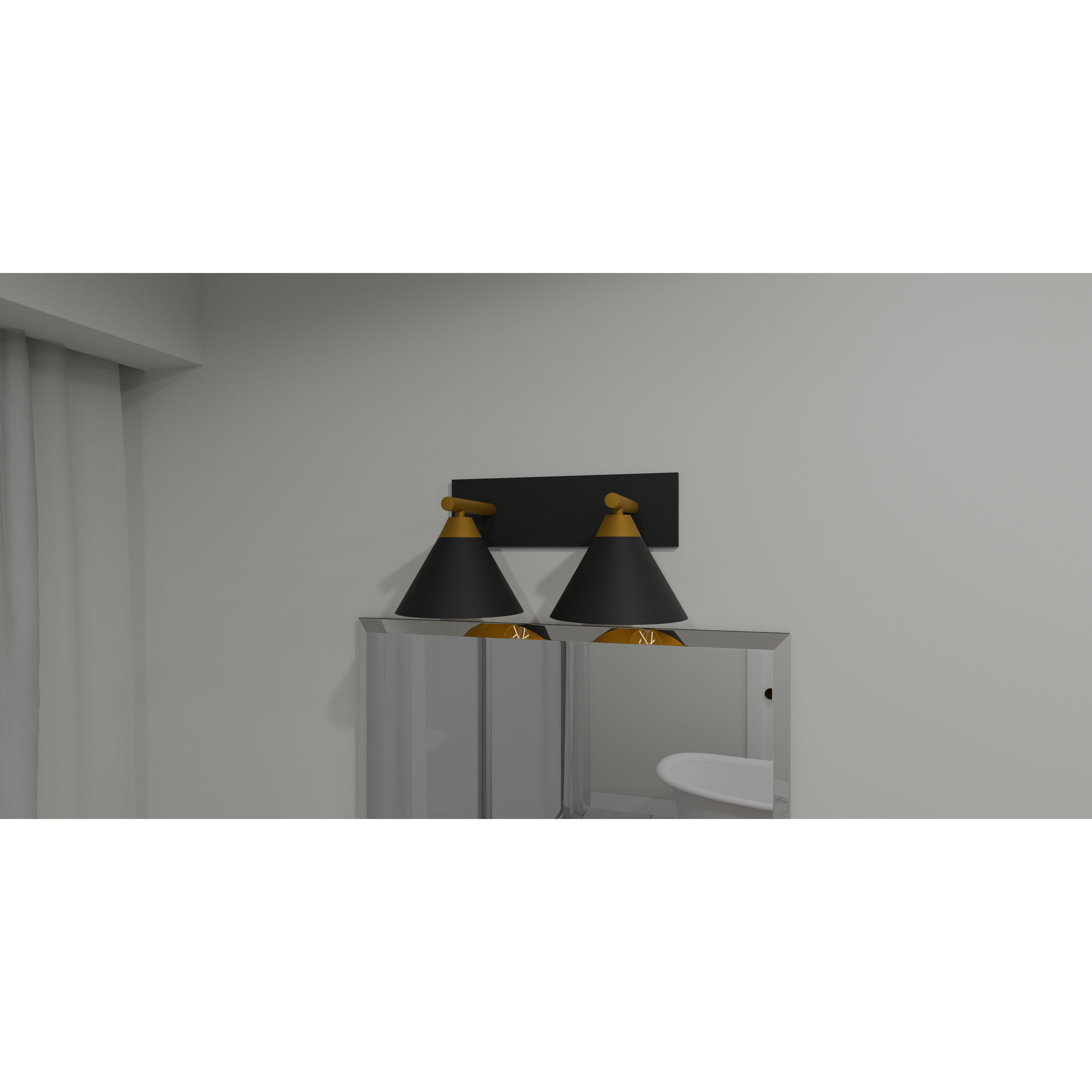 Mastro 2 Light 17.75 inch Matte Black Bath Light Wall Light, Medium