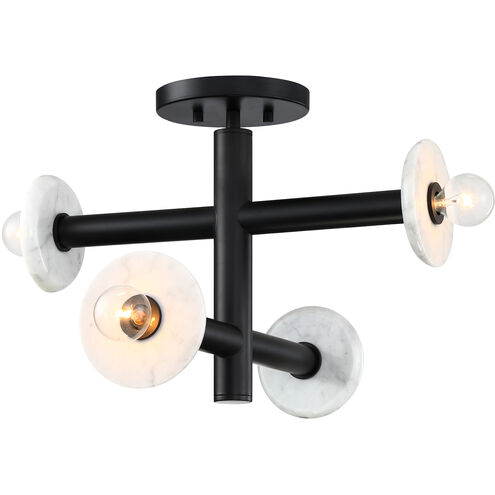 Fina 4 Light 16 inch Matte Black Semi Flush/Convertible Ceiling Light