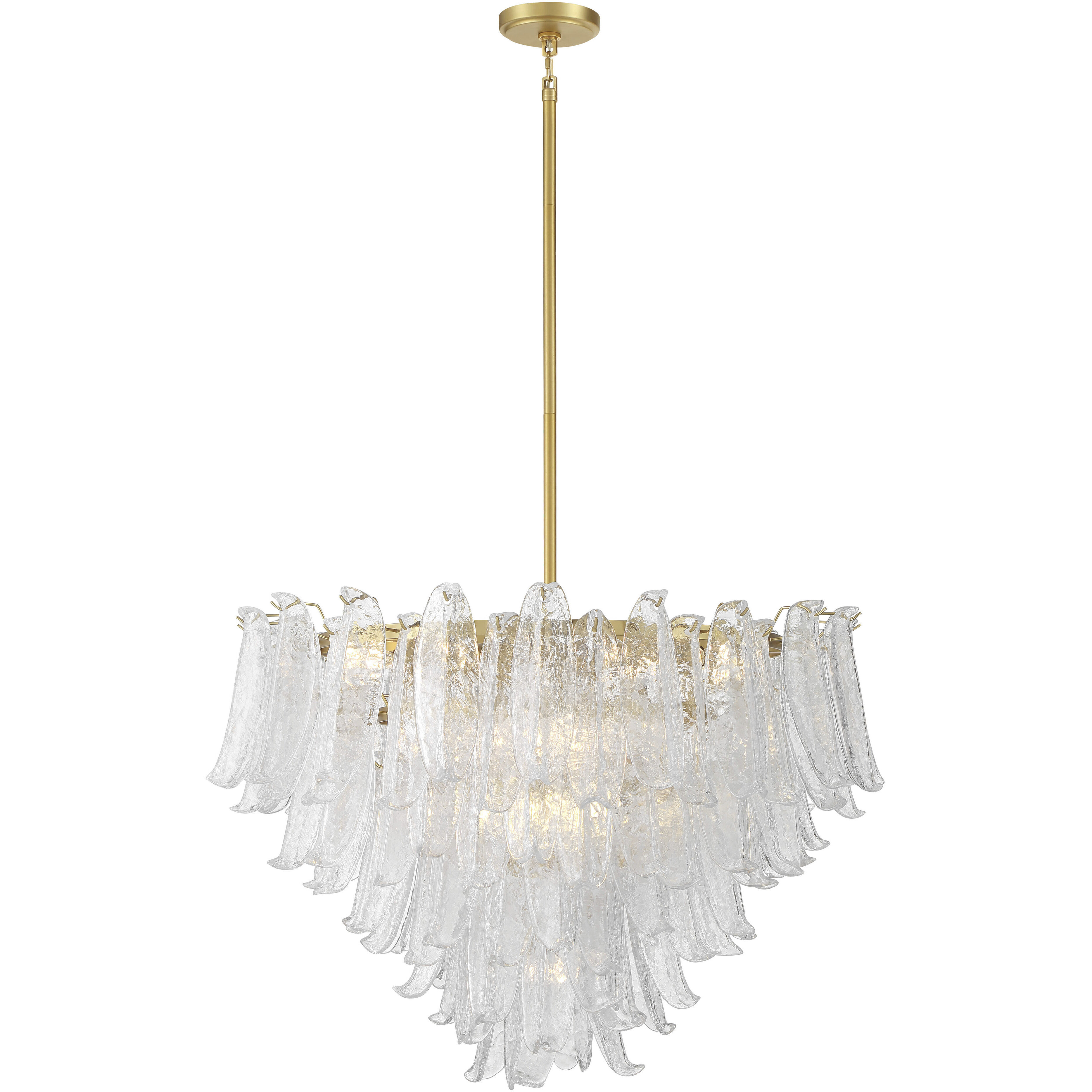 Regent 17 Light 36.75 inch Legacy Brass Chandelier Ceiling Light in Clear Crackled Glass